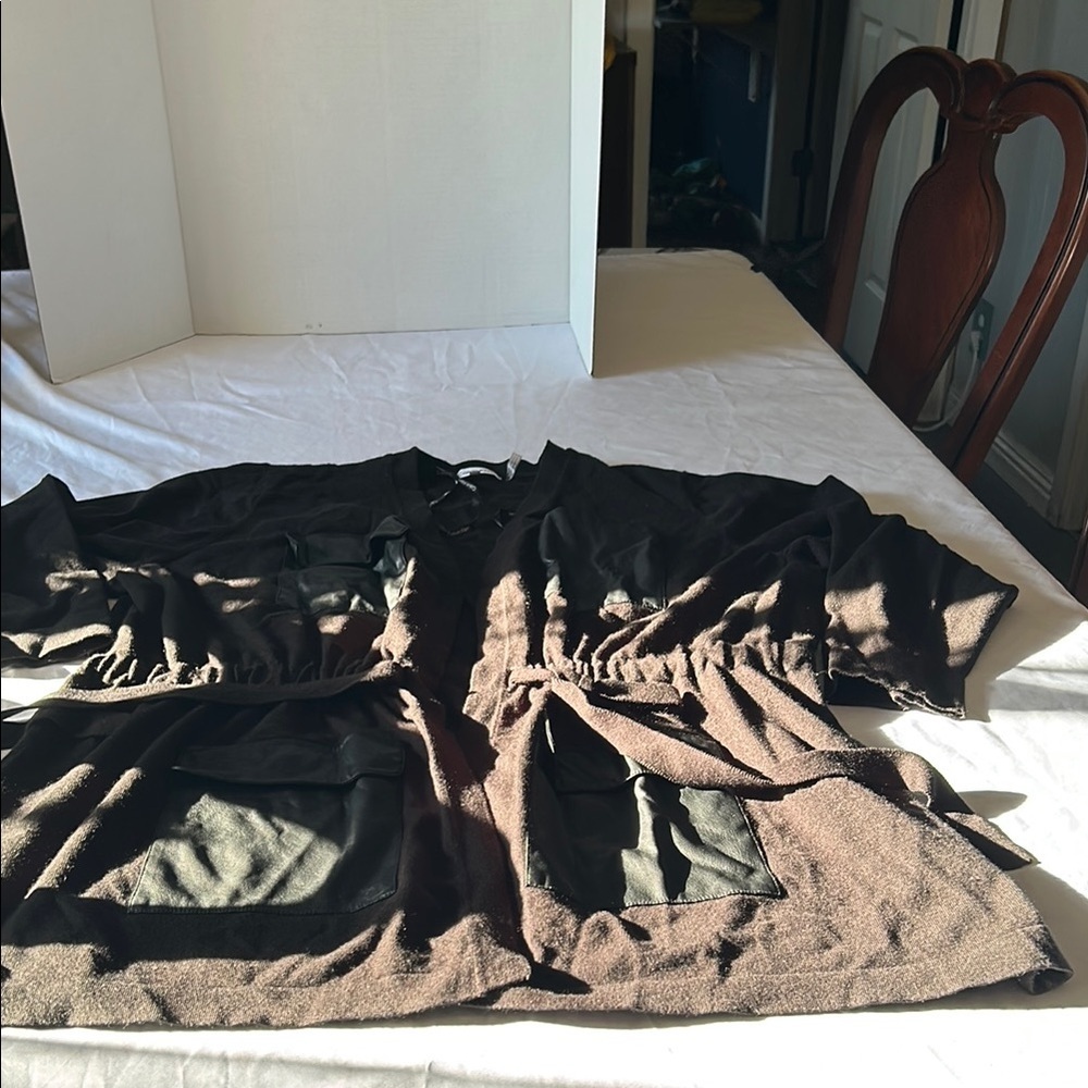 Calvin Klein Black and Brown Cardigan